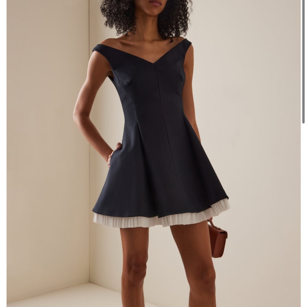 Simkhai Elegant black dress with White Trim